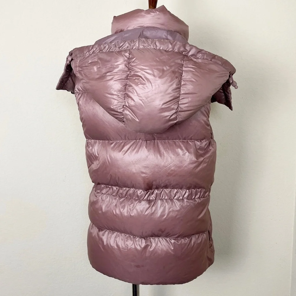 Athleta Lofty Down Puffer Vest Dogwood Mauve Hooded‎ - Picture 11 of 16